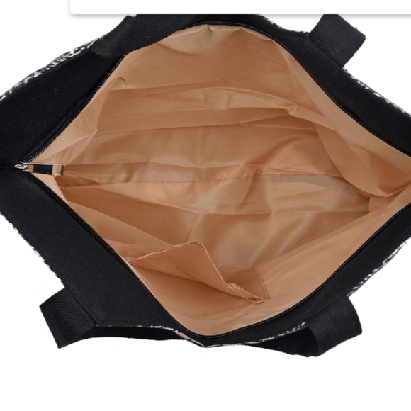 Multi Color Triangular Geometric Pattern Tote Bag with Handle Drop - Picture 6 of 7